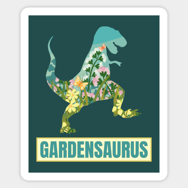 Funny Gardening Dinosaur Sticker by sqwear